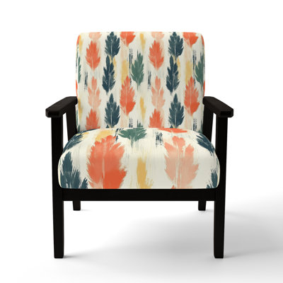 Boho Upholstered Chair - Meadow Ikat Blue Arm Chair