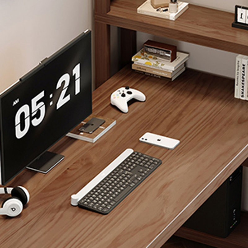 Bureau d'écriture rectangulaire en bois massif brun noisette, Retour à droite, H 51,18 po x l 78,74 po x P 27,56 po