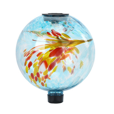 12 Inch Colorful Splash Glass Solar Gazing Ball,solar Led Globe Light, Decorative Outdoor Accent For Garden, Patio & Lawn,outdoor Decor