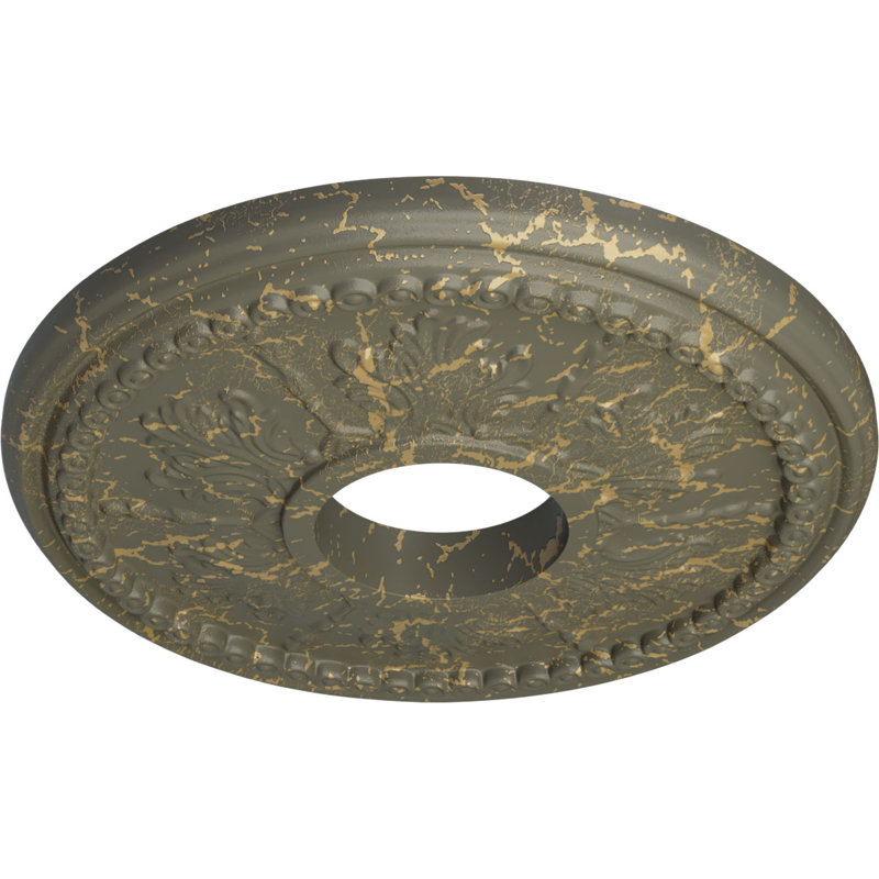 Médaillon de plafond H 13,875 po x l 13,875 po x P 1,25 po Tirana, Hamamélis craquelé