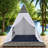 Cecyle  Patio Sunbed With Colorful Pillows, Tent Shape, Versatile Curtain And Adjustable Feet