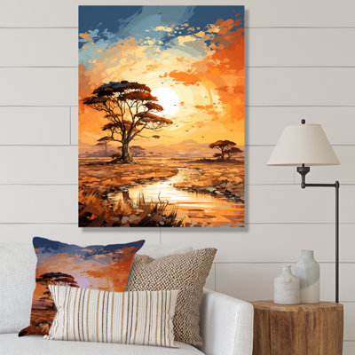 African Sunset Essence Savanna Harmony III - Tree African Wall Art