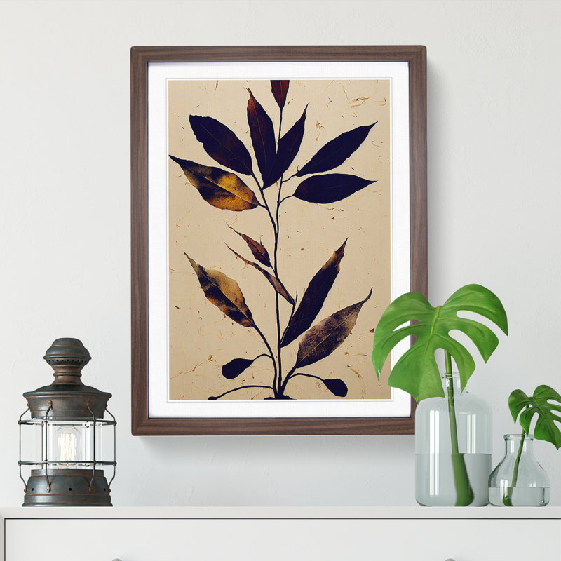 XV1022-570X An Astonishing Leaves 1 Piece Single Picture Frame Wall Art, 46cm H x 34cm W x 2cm D, Walnut