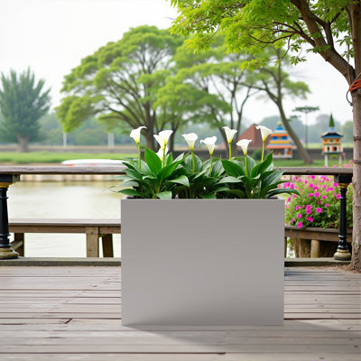Jardinières rectangulaires en métal pour plantes d'extérieur
