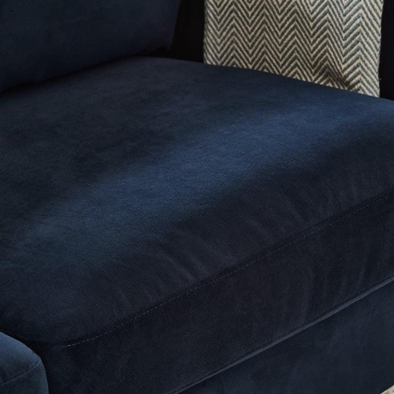 Aharshi Corner Sofa, Left Hand Facing, Black Oak Legs, Ink