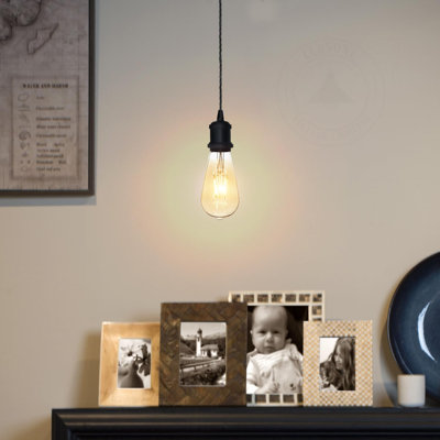 1 - Light Black Bulb Pendant