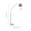 Lampe sur pied à arc 68 po avec abat-jour en métal et base en marbre massif Perlis - abat-jour nickel / base en marbre blanc-1656400006