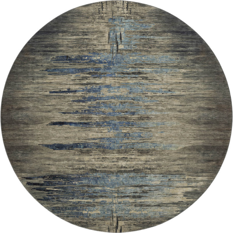 Premium Machine Washable Barry AMF1299 Abstract Rug, Round 8'