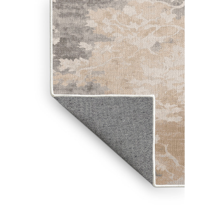 Tapis gris lavable à la machine, Rectangle 7 pi x 10 pi