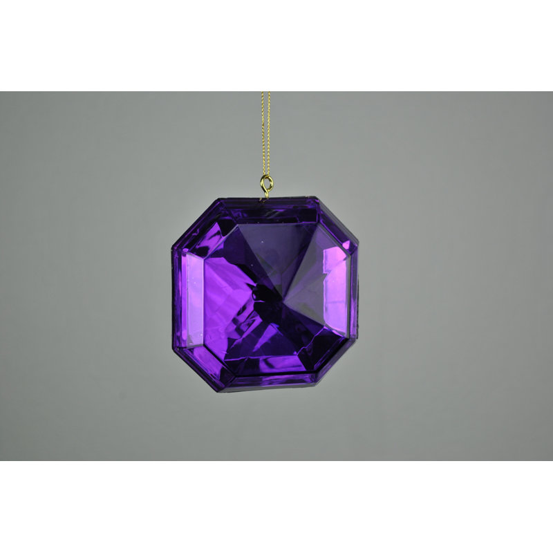 4 Piece Jewel Ornament Set, Purple