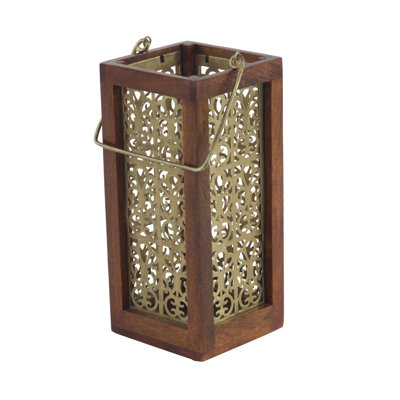 Lanterne de bois rectangulaire en treillis traditionnel