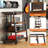 Mobile Media Stand With Built-In Power Outlets & USB Ports, 4-Tier Rolling TV Console With Locking Casters For Gaming, Stereo, And Electronics, Sturdy Metal Frame