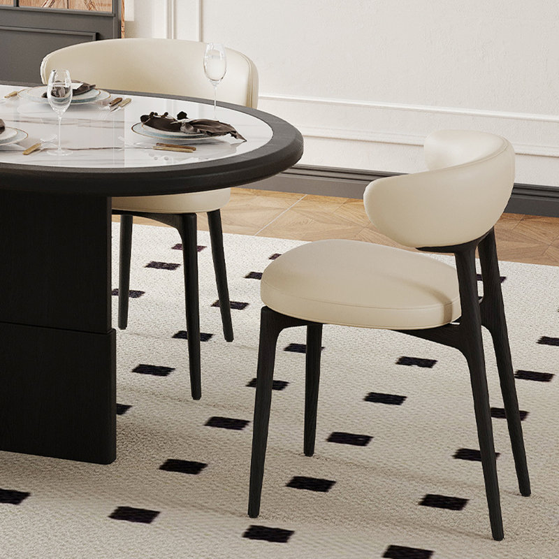 79" Modern Oval Dining Table Set With 6 Dining Chairs