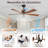 Whisper 52" 5-Blade Solid Wood Modern Ceiling Fan without Light, Indoor/Outdoor, Remote, Black&Brown, Flush/Downrod-147808153