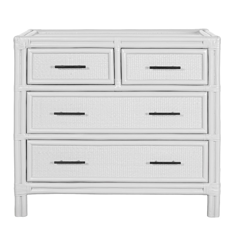 Aruba 4 - Drawer Nightstand, White/Black