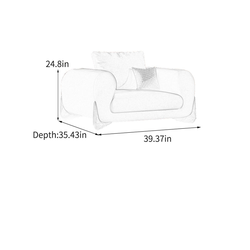 Fauteuil décontracté léger en coton et lin luxueux, Grey Linen Blend