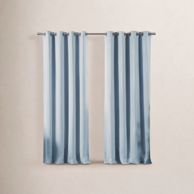 Schaeffer Blackout Sliding Panel Pair, Sky Blue, 52" W x 96" L
