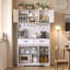 Garde-manger de 71 po de hauteur avec bar à café, prise de courant intégrée, bande lumineuse à DEL, support à vin, 5 portes et tablettes réglables-915890041