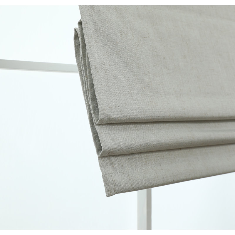 Store romain 100% coton occultant sans cordon, Blanc cassé, L 48 po x L 64 po