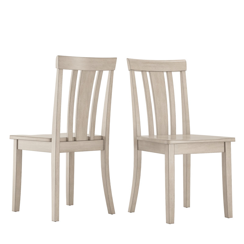 Chaise d'appoint en bois massif H 17,15 po Plympton, Blanc antique