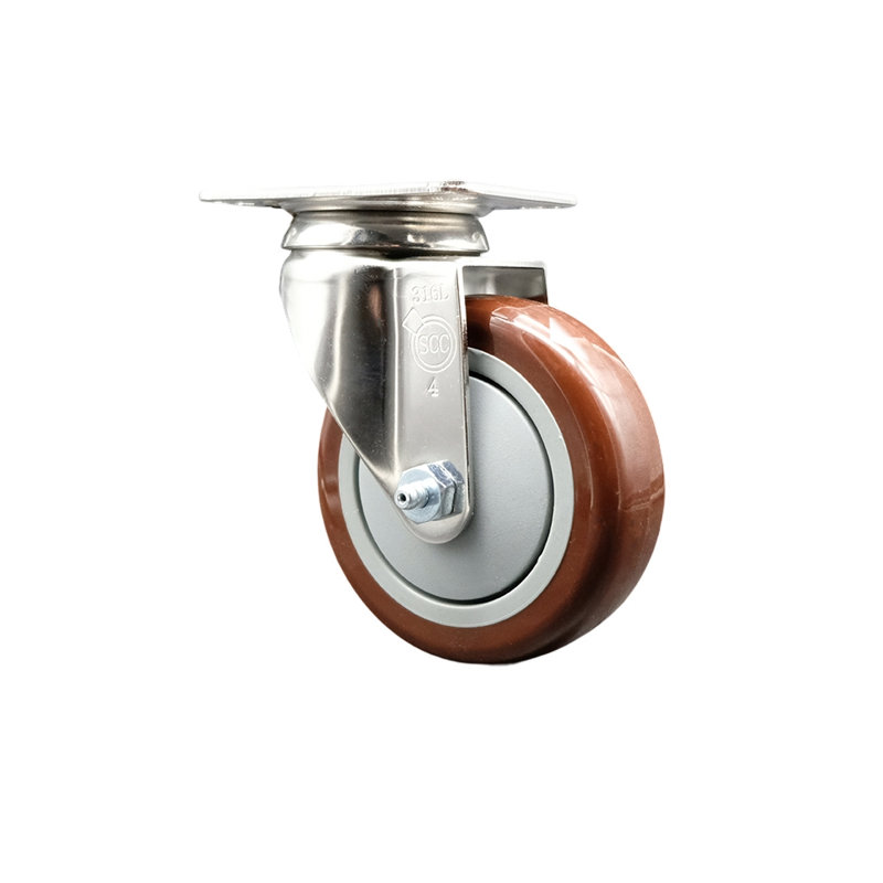 Roulettes en polyuréthane, Marron