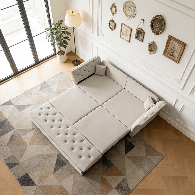 Grand canapé-lit 74,4 po, Gris clair