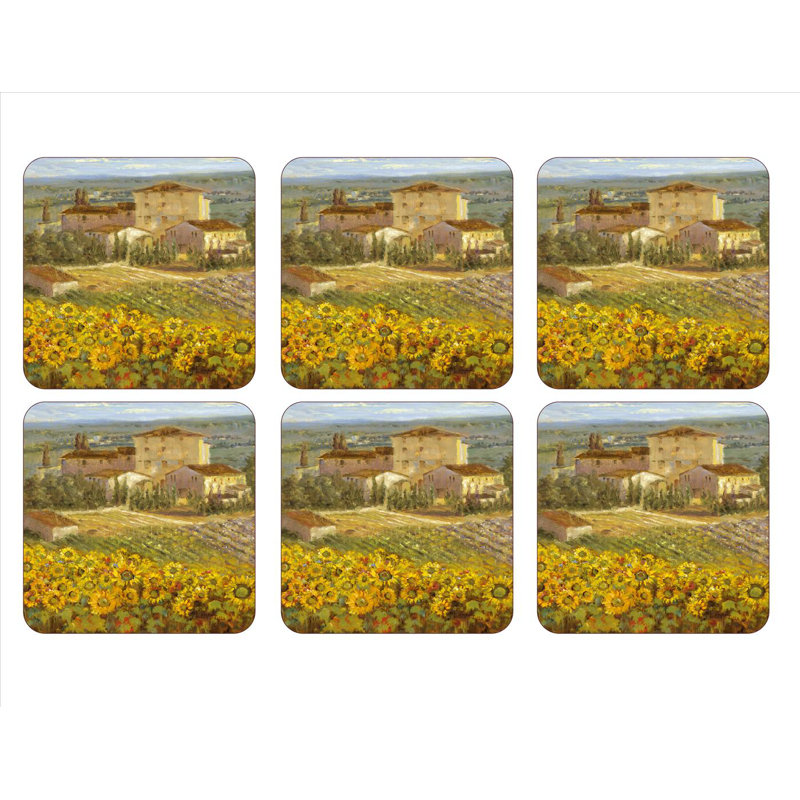 Tuscan Pimpernel Tuscany Coasters 4"X 4"