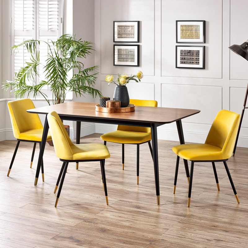Gerson 4 - Person Dining Set, Yellow
