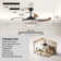 Retractable Ceiling Fan with Crystal LED Light & Remote - Quiet 6-Speed Reversible Motor