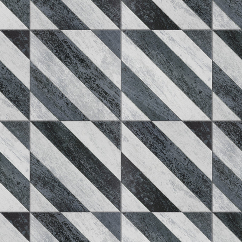 Cassis Sete 10" x 10" Porcelain Wall & Floor Tile, Black