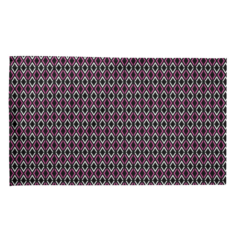 Torchon classique à losanges Miryn, Polyester sergé, Rose