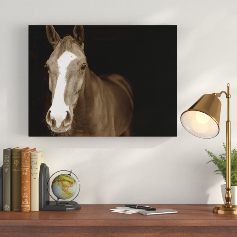 « cheval portrait », reproduction de photo sur toile tendue, H 14 po x l 19 po x P 2 po