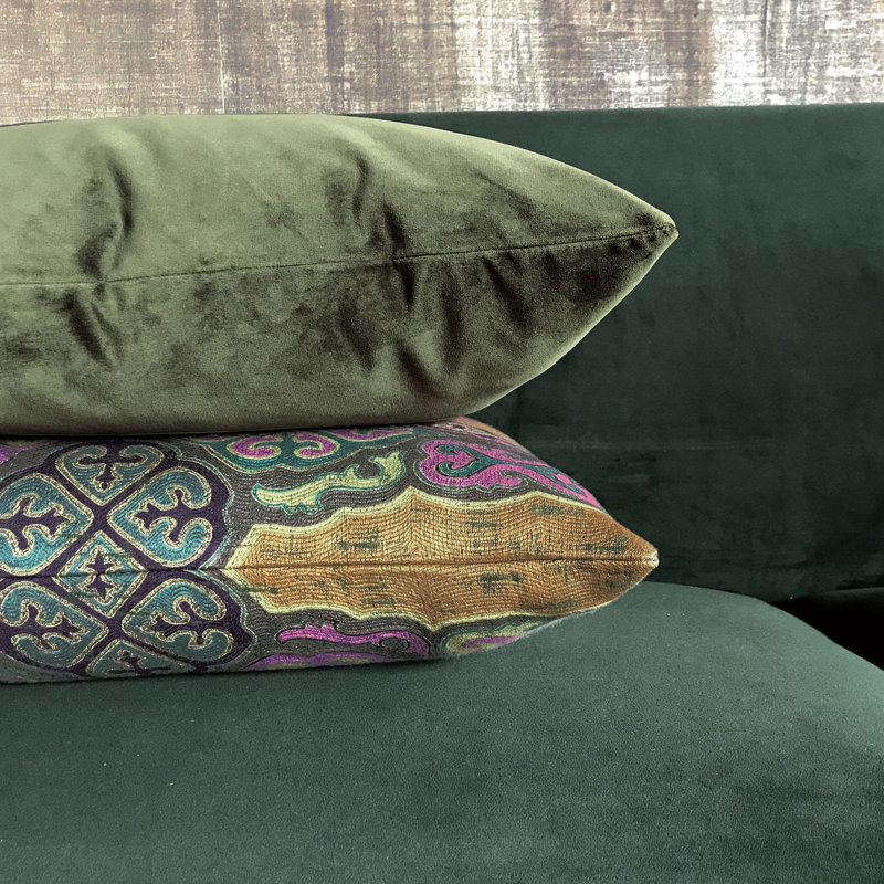 Maude Square Polyester/Polyester Blend Pillow Cover and Insert, Green, Polyester