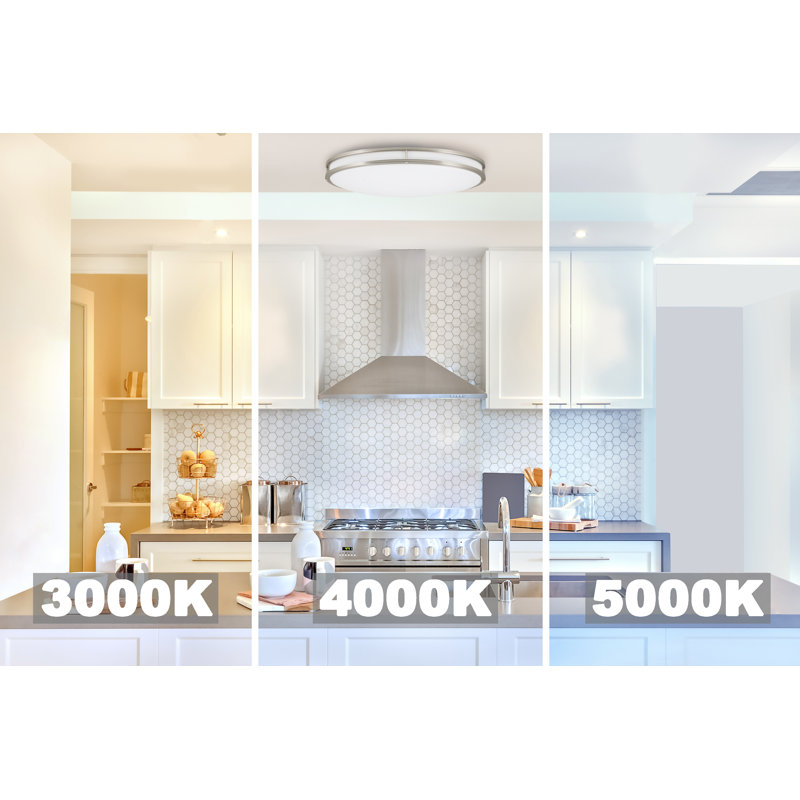 Arjit Flush Mount, Brushed Nickel, 4.3" H x 13.6" W x 24" D