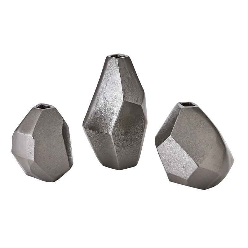Handmade Aluminum Table Vase, Black