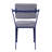 Grey And Blue Open Back Upholstered Office Chair-869798355