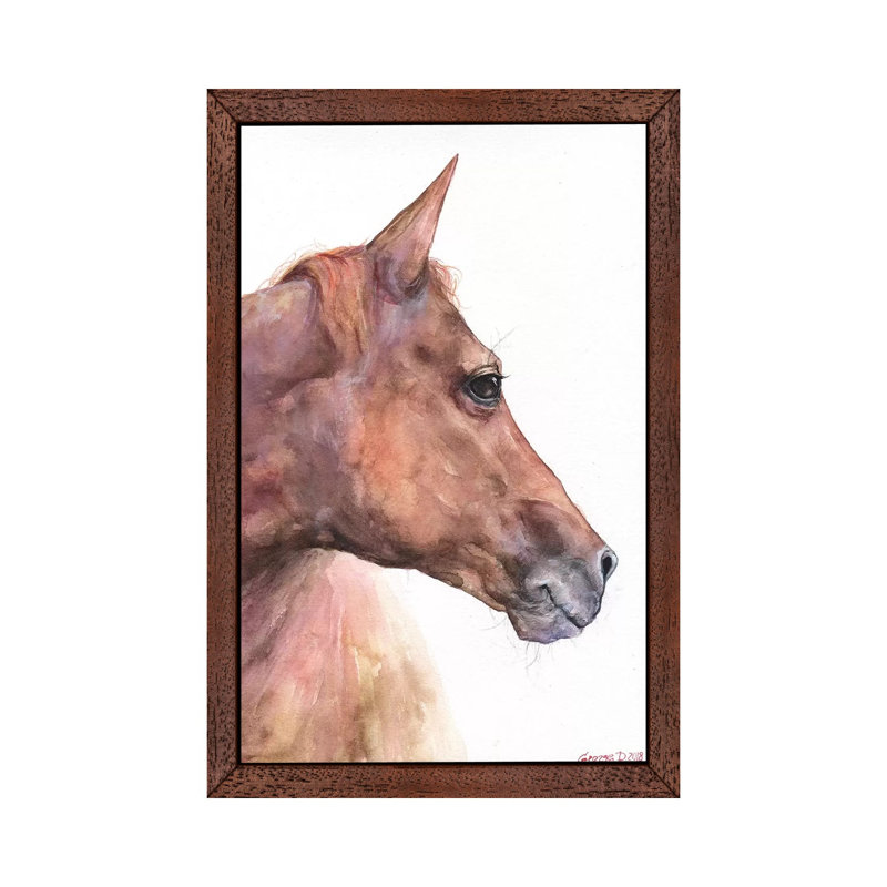 Hanna by George Dyachenko - Painting on Canvas, 101.6 cm H x 66.04 cm W, Brown Floater Framed