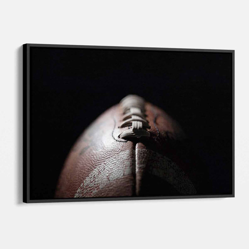 Fezhan, football américain noir sur toile, H 12 po x l 16 po, Cadre noir