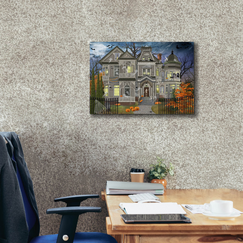 «Halloween House» par Bigelow, illustrations sur toile, H 20 po x l 24 po x P 0,75 po