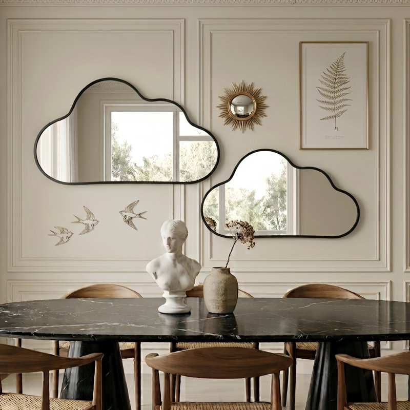 Ensemble de miroirs muraux asymétriques irréguliers, Noir