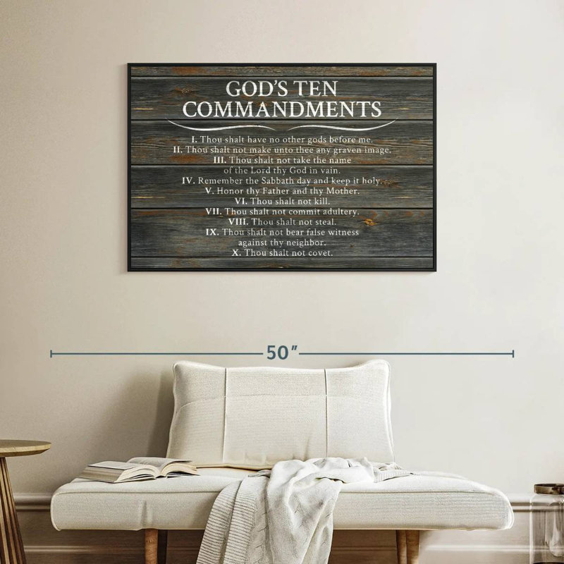 Adella Ten Commandments, 27" H x 40" W