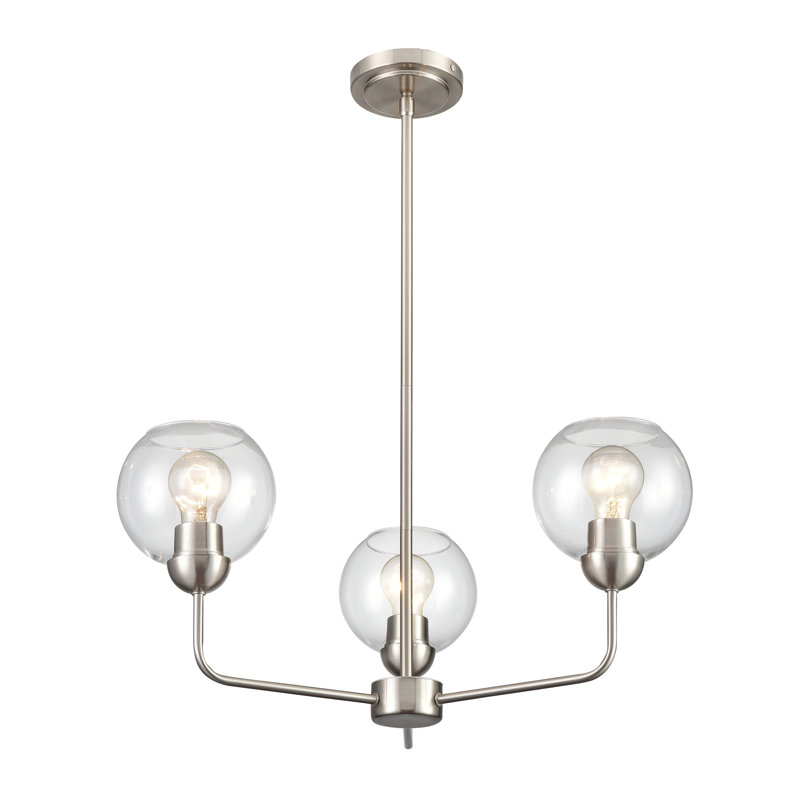 Clarington 23'' Wide 3-Light Chandelier - Brushed Nickel, Trois lumières, H 14,25 po x l 23 po x P 23 po