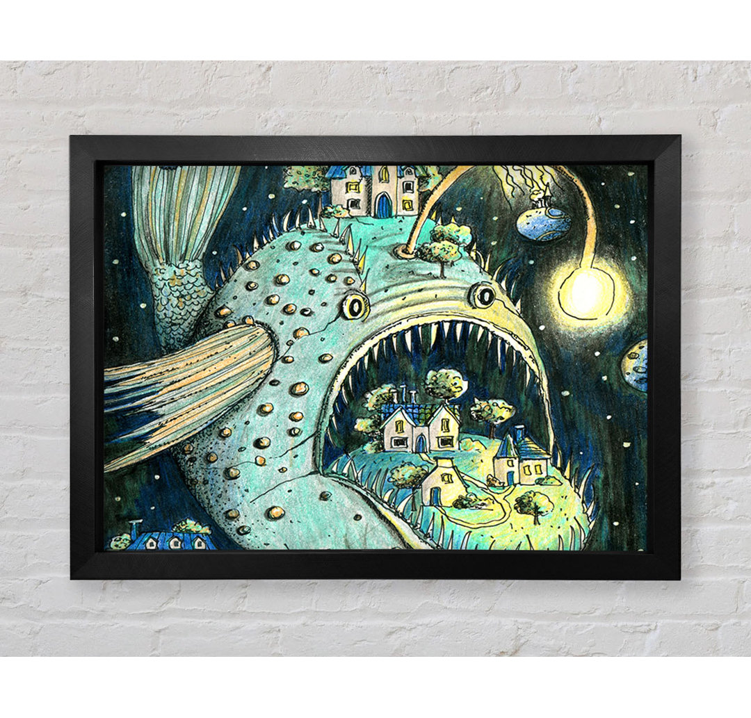 The Angler Fish Town - Einzelner Bilderrahmen Kunstdrucke