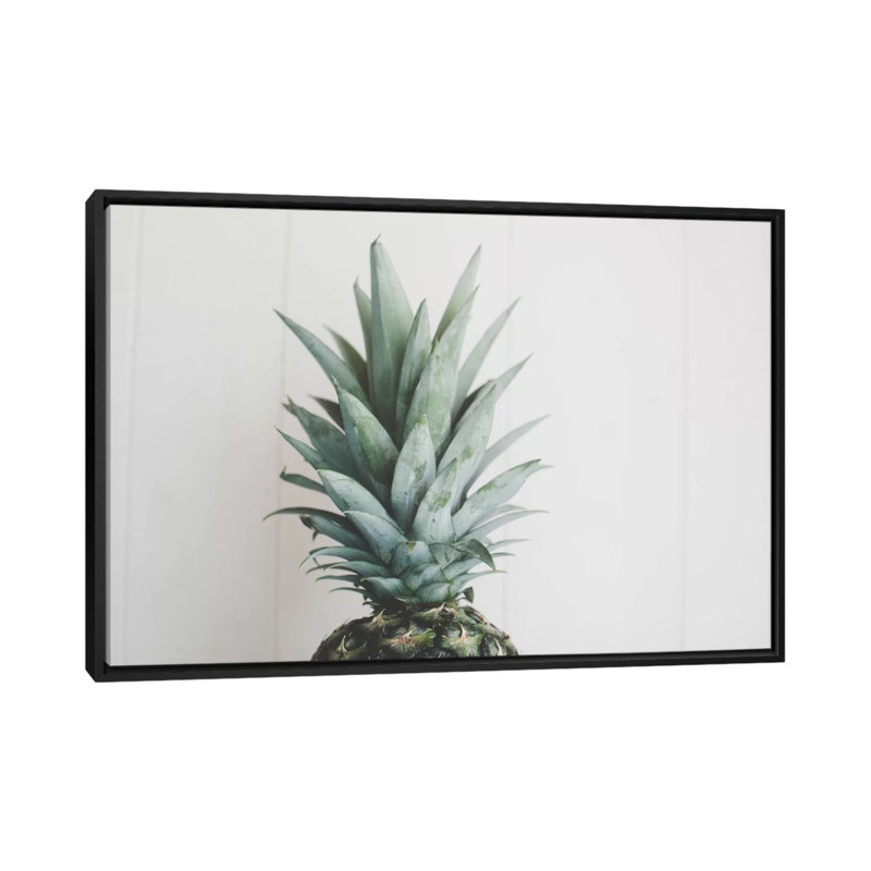 « ananas top ii », reproduction de photo sur toile, H 18 po x l 26 po x P 1,5 po, Toile avec cadre noir, Pas de tapis