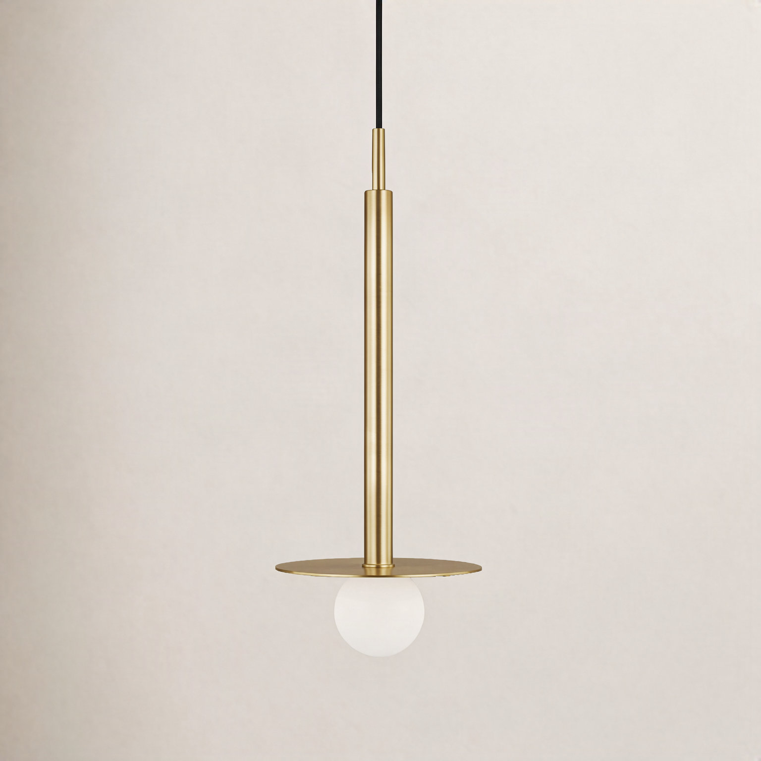 Allegra Dimmable Single Light Pendant, Burnished Brass, 20" H x 8" W x 8" D