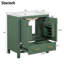 Meuble-lavabo vert 30 po avec lavabo simple, meuble-lavabo sous le comptoir, armoire de rangement pour la salle de bain avec 2 portes et un tiroir, fermeture en douceur, rangement multifonctionnel