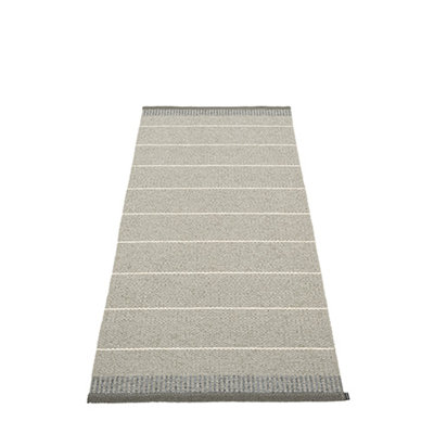 Belle Striped Area Rug in Concrete/White