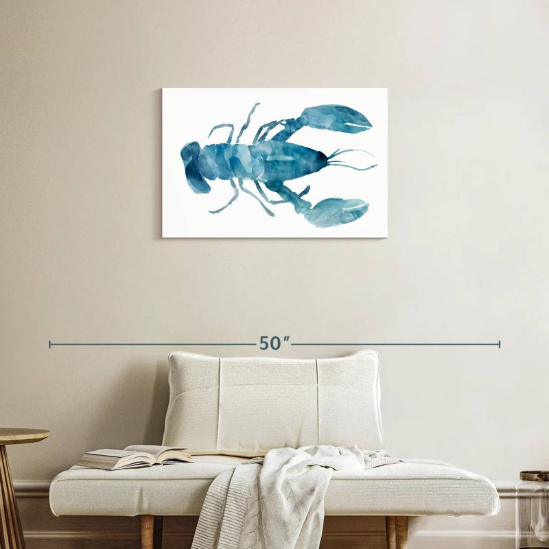 Homard Brampt bleu turquoise, H 20 po x l 30 po