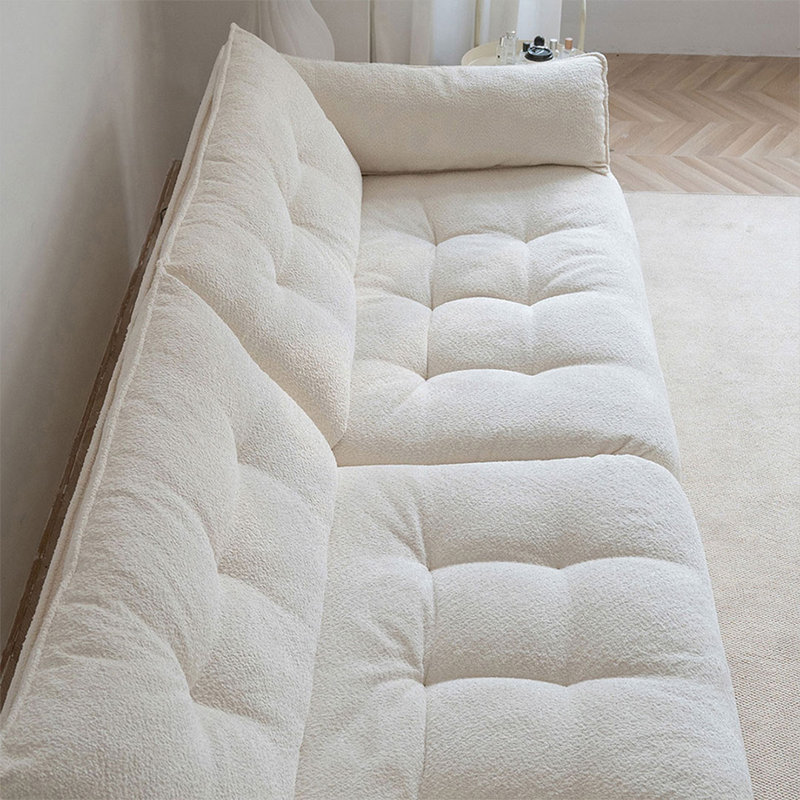 Canapé modulaire en chenille blanc, H 31,5 po x L 102,36 po x l 47,24 po