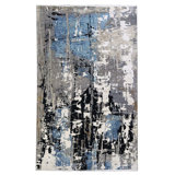 Cityscape One-of-a-Kind 5'6" x 9'1" New Age Area Rug in Gray/Blue/Black